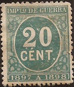 Cifras. Impuesto de Guerra  1897  20 cénts