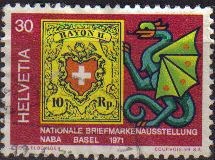 SUIZA Switzerland Suisse 1971 Scott526 Sello Serie Exposición Sellos Basilea Michel 942 Usado