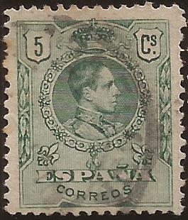 Alfonso XIII  Tipo Medallón  1909  5 cents