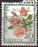 Suiza 1982 Scott B493 Sello Serie Flores Rosas Michel1237 usado Switzerland Suisse 