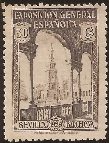 Pza España de Sevilla  1929  30 cents