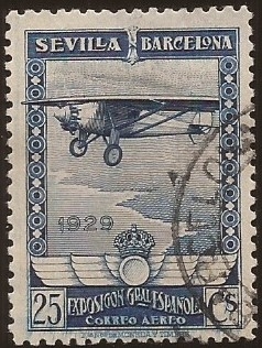 Pro Expo Sevilla Barcelona  1929  aéreo 25 cents