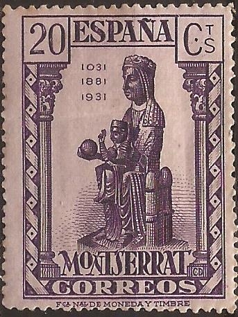 IX Cent Fundación Monasterio de Montserrat  1931 20 cents