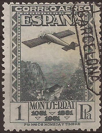 IX Cent Fundación Monasterio de Montserrat  1931 Aéreo 1 pta