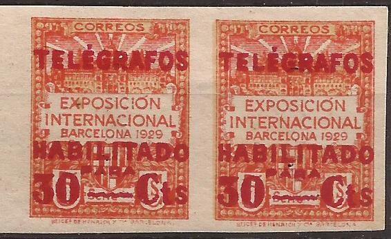 Expo Internacional BCN 1929  para Telégrafos 30 cents