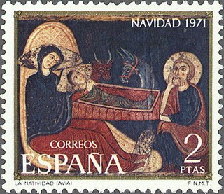 ESPAÑA 1971 2061 Sello Nuevo Navidad Altar de Aviá