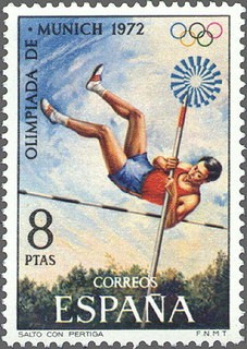 ESPAÑA 1972 2101 Sello Nuevo XX Juegos Olimpicos de Munich Saltio con Pértiga