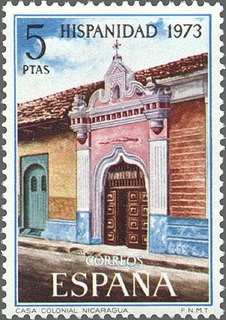 ESPAÑA 1973 2156 Sello Nuevo Hispanidad. Nicaragua Casa Colonial