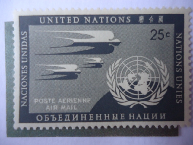 Golondrinas y Emblema de la ONU - Airmail