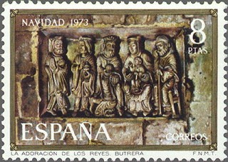 ESPAÑA 1973 2163 Sello Nuevo Navidad Adoracion de los Reyes iglesia de Butrera Burgos