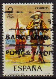 ESPAÑA 1974 2168 Sello II Uniformes Militares. Arcabucero - 1632 Usado Spain