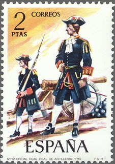 ESPAÑA 1974 2198 Sello Nuevo Uniformes Militares Oficial de Artilleria 1710