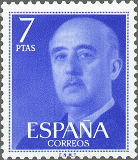 ESPAÑA 1974 2226 Sello Nuevo General Franco 7pts Spain c/señal charnela