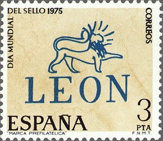 ESPAÑA 1975 2261 Sello Nuevo Dia Mundial del Sello Leon Spain