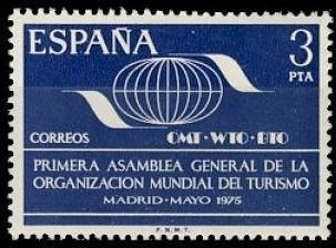 ESPAÑA 1975 2262 Sello Nuevo Primera Asamblea General Organización Mundial del Turismo Spain