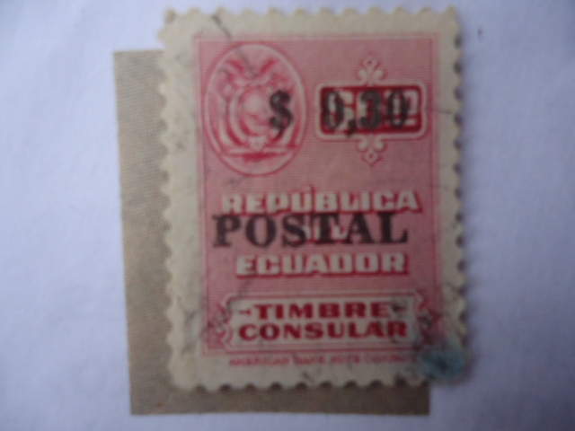 Timbre para Servicio Consular - escudo de Armas - Educación para Adultos.