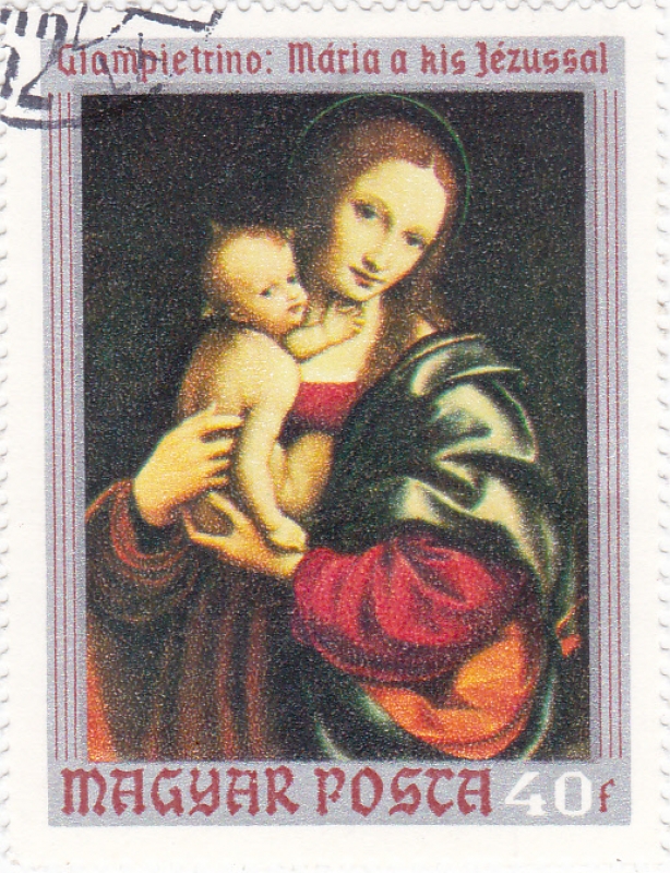 PINTURA LA VIRGEN Y EL NIÑO 