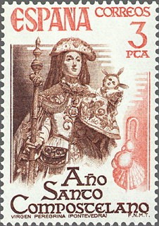 ESPAÑA 1976 2306 Sello Nuevo Año Santo Compostelano. Virgen Peregrina Pontevedra