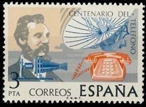 ESPAÑA 1976 2311 Sello Nuevo Centenario del Telefono Graham Bell