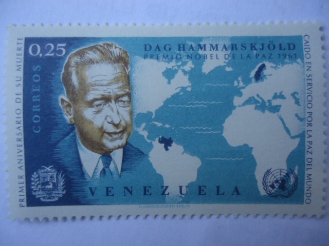 Dag Hammarskjöld (1905-1961)-Premio Nobel de la Paz 1961- 2° secretario de la ONU-1953-1961.