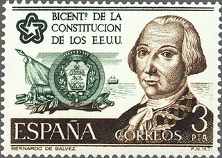 ESPAÑA 1976 2323 Sello Nuevo Bientenario de la Independencia de Estados Unidos Bernardo de Galvez