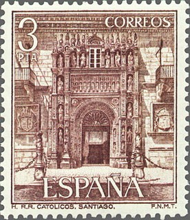 ESPAÑA 1976 2336 Sello Nuevo Serie Turistica Paradores Nacionales Hostal Reyes Catolicos Santiago Co