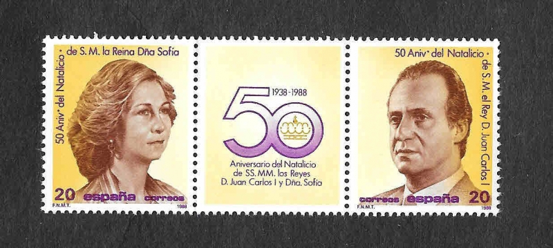 Edf 2927-2928 - 50º Aniversario del Natalicio de SS.MM. los Reyes de España