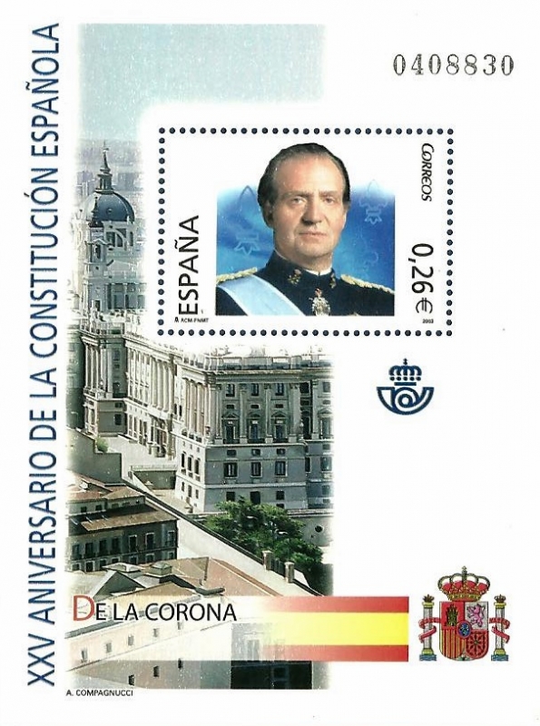 Edifil SH4038 XXV Aniversario Constitución Española 0,26 hojita NUEVO