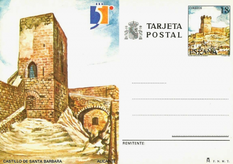 Tarjeta Entero Postal Edifil T149 Castillo Santa Bárbara Alicante 18 NUEVO