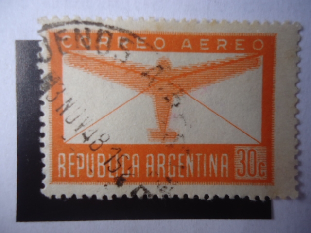 Avión y Sobre de Carta - Correo Aéreo.