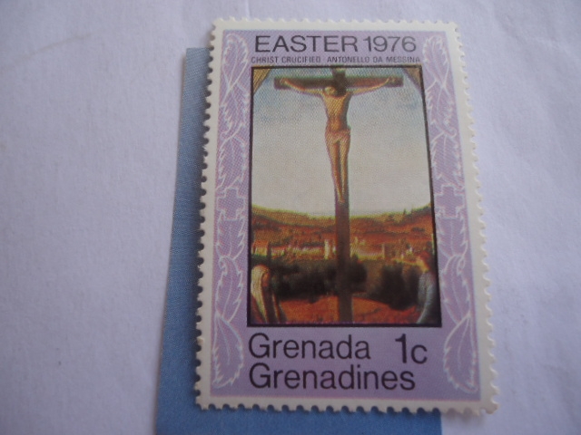 Granada-Granadinas - Natividad 1976-Cristo Crucificado -Oleo del pintor Antonello Da Messina (1430/7