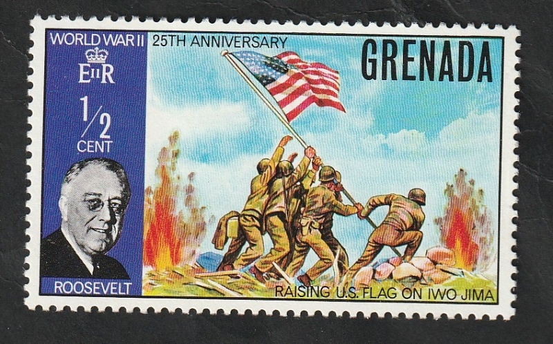 348 - 25 Anivº del fin de La Segunda Guerra Mundial, Roosevelt e Iwo Jima