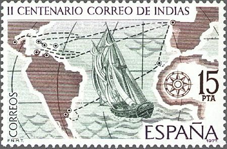 2437 - Correo de las Indias - II Centenario de la Real Ordenanza reguladora del Correo Marítimo