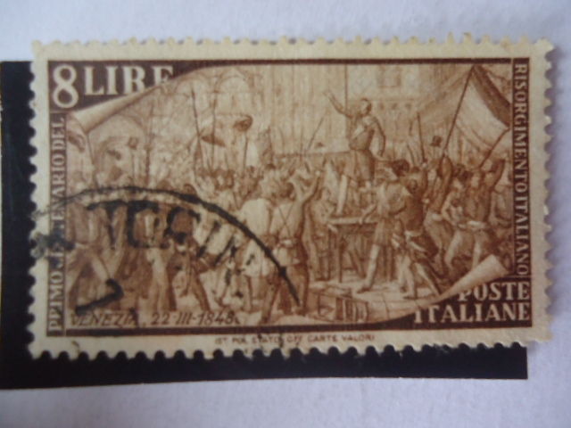 Revolución 1848. Venecia 22-III-1848- Primer Aniversario del Risorgimento Italiano.