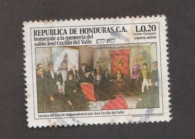 A la memoria del sabio José Cecilio del Valle