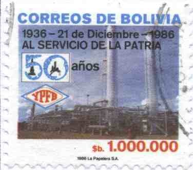 50 Años de Yacimientos Petroliferos Fiscalews Bolivianos