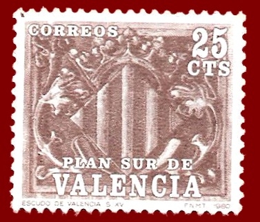 Edifil Valencia 10 Plan Sur Escudo castaño 0,25 NUEVO