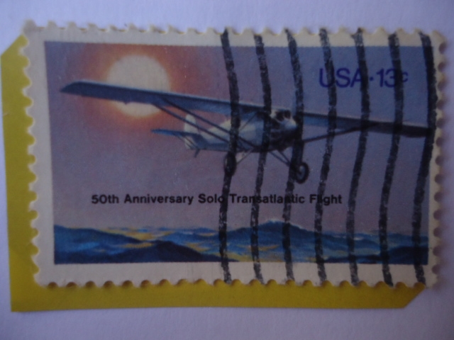 50th Anniversary Solo Transatlantic Flight (19279)-Charles Augustus Lindberg (1902-197499) 