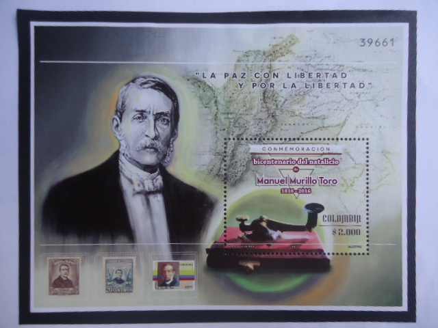 Bicentenario del Natalicio de Manuel Murillo Toro (1816- 2016) - Telégrafo-Mapa de la Gran Colombia.