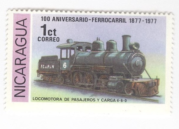 100 aniversario ferrocarril. Locomotora pasajeros y carga