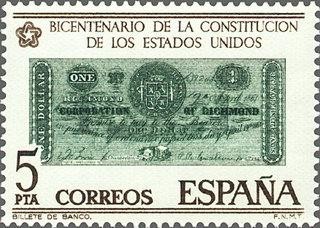 2324 - Bicentenario de la Independencia de los Estados Unidos - Billete de un dólar