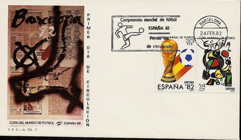 Mundial de Fúbol España 82 - Cartel anunciador - Barcelona   SPD