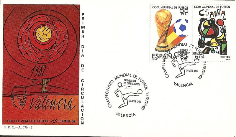 Mundial de Fútbol España 82 - Cartel anunciador - Valencia  SPD