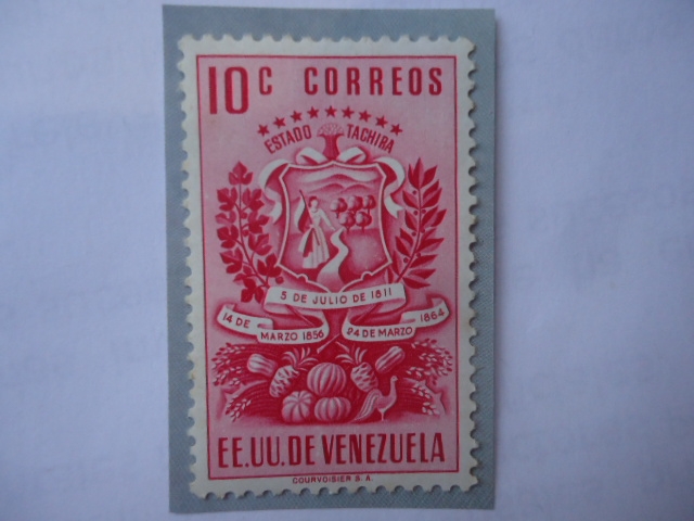 E.E.U.U. de Venezuela - Estado Tachira - Escudo de Armas - Agricultura  