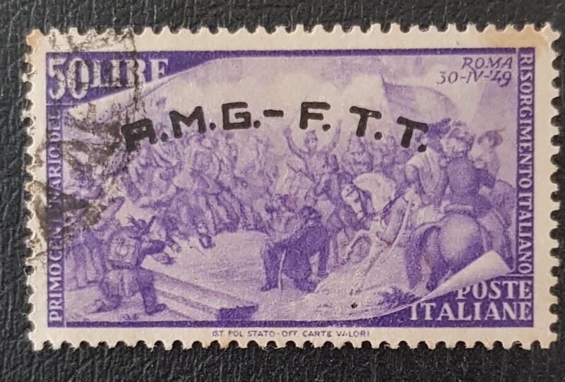 Poste Italiane 50 Lire, AMG-FTT Overprint