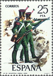 ESPAÑA 1976 2354 Sello Nuevo Serie Uniformes Militares Infanteria Ligera