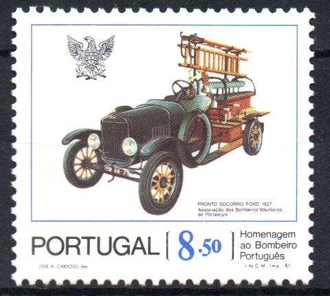 HOMENAJE  AL  BOMBERO  PORTUGUÉS.  PRIMEROS  AUXILIOS  FORD  1927.  