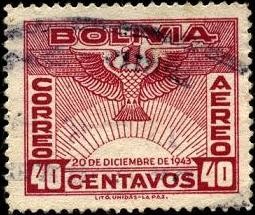 Correo Aéreo, alegoría del vuelo. 1943 40 centavos