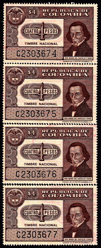 TIMBRE NACIONAL - JOSE MARIA DEL CASTILLO Y RADA - SERIE 