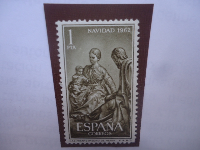 Ed:1478- Navidad 1962- Escultura:Familia Santa- del Español: Pedro de Mena y Medrano (1628/88)